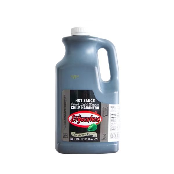 Black Label Habanero Hot Sauce 67.63 fl. oz., PK2, El Yucateco, Mfr#: 10816493010276